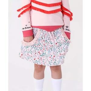 NEW KINDERKIND girls floral fringe pull on skirt in pink